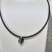 caucho con terminaciones plata cristal swarovki gris humo 10mm