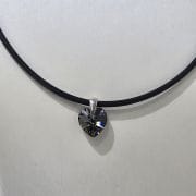 caucho con terminaciones plata cristal swarovki gris humo 10mm