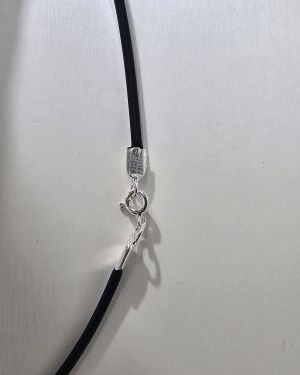 caucho con terminaciones plata cristal swarovki gris humo 10mm