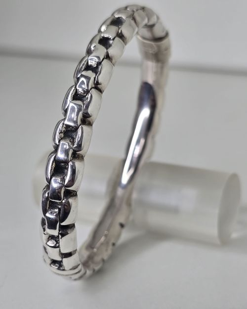 Esclava de plata inflada electroformatura eslabon