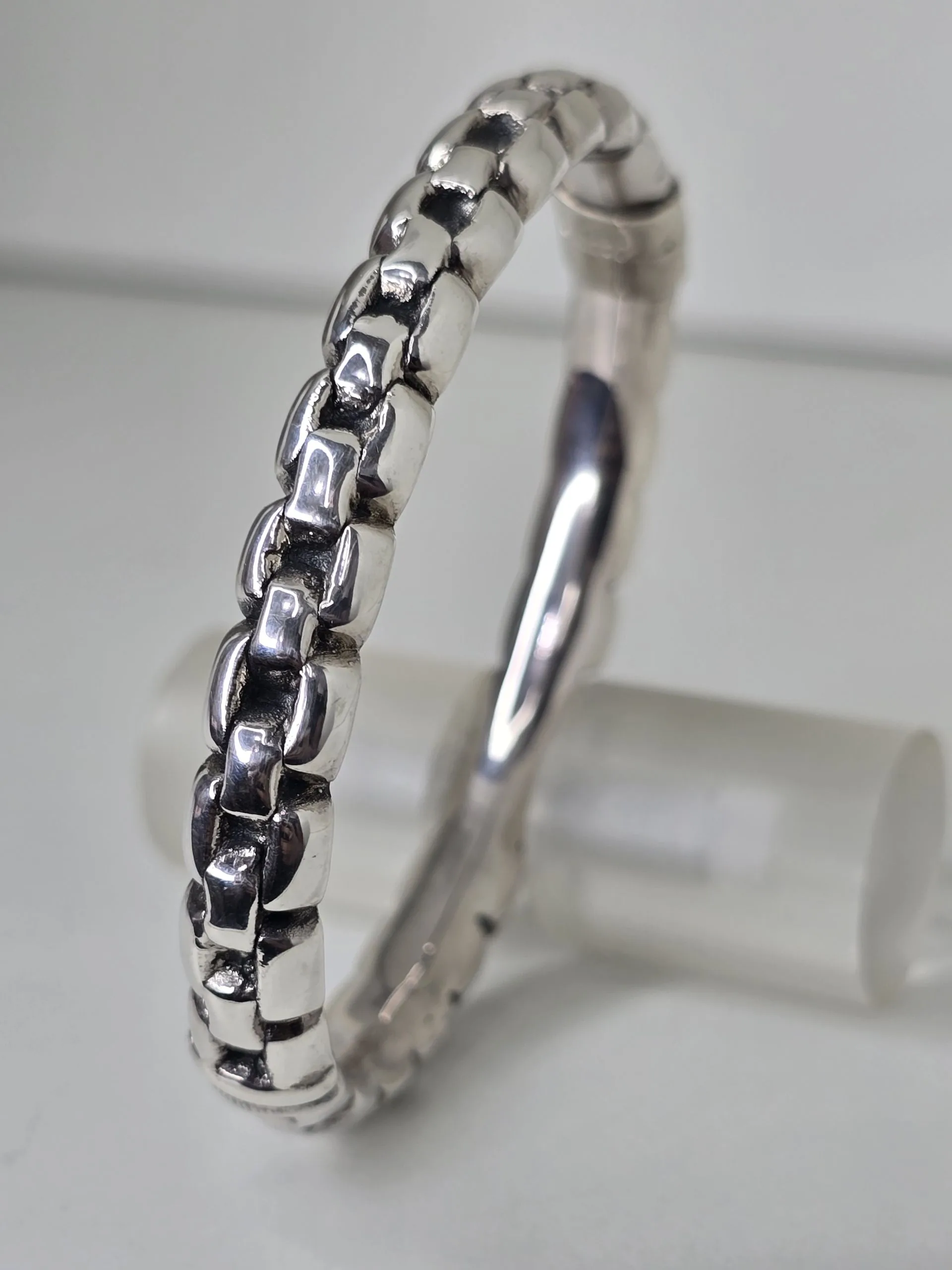 Esclava de plata inflada electroformatura eslabon