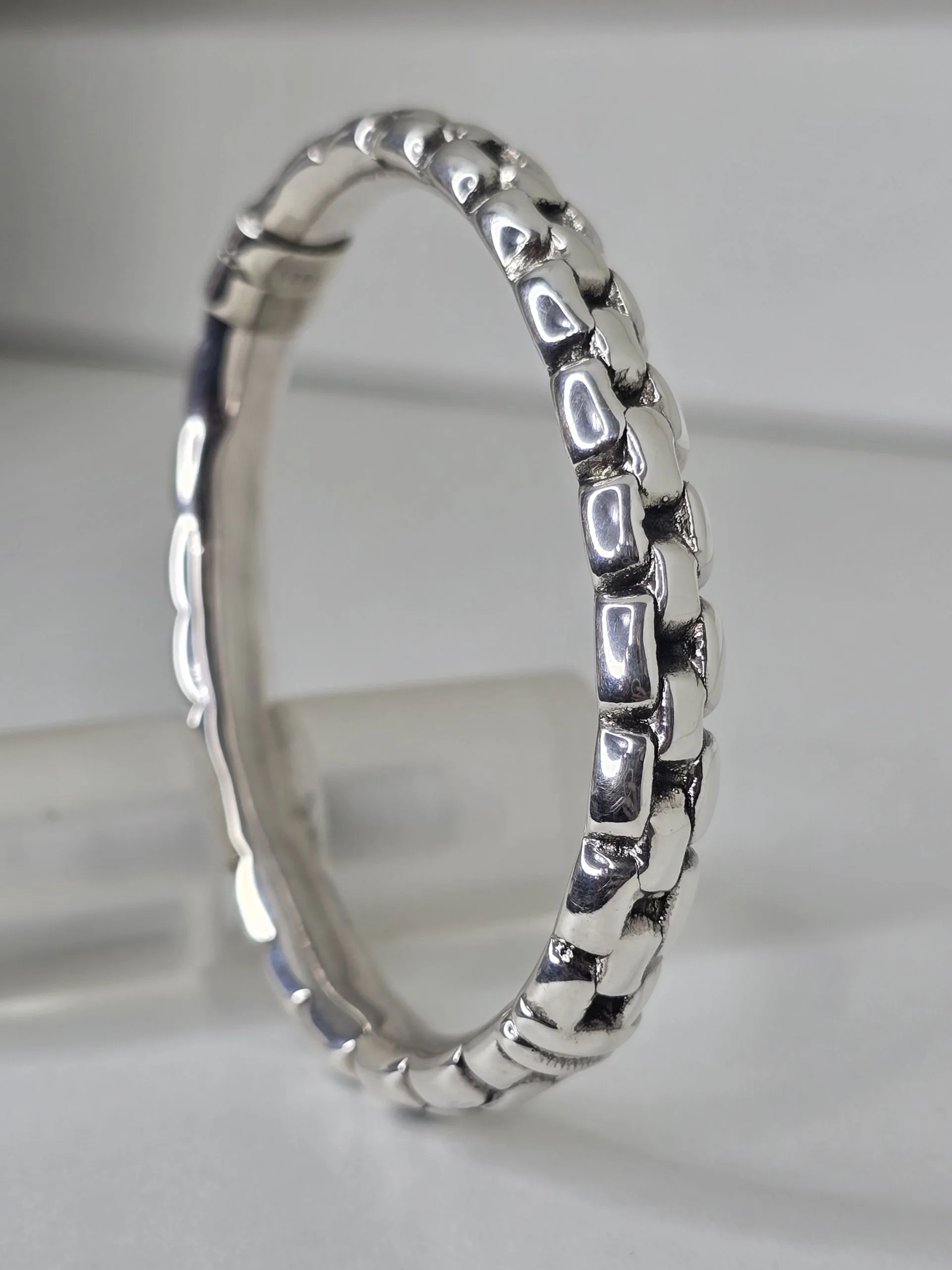Esclava de plata inflada electroformatura eslabon