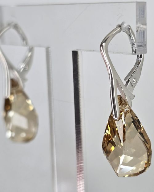 aros gota helix ambar cristales