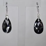 Aros gota 16 mm gris humo cristal