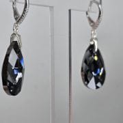 Aros gota 16 mm gris humo cristal