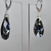 Aros gota 16 mm gris humo cristal