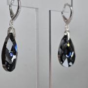 Aros gota 16 mm gris humo cristal