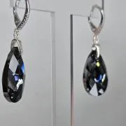 Aros gota 16 mm gris humo cristal