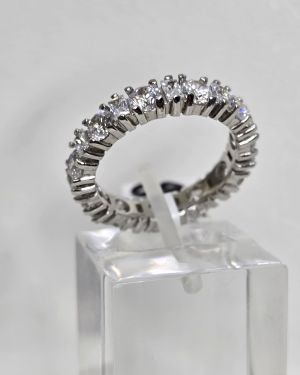 Anillo sinfin cristales de plata rodinada