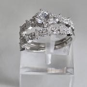 Anillo doble, estilo cintillo sinfín. Dos piezas en una de Plata rodinada