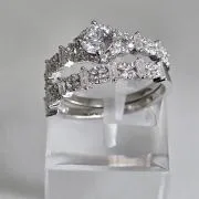 Anillo doble, estilo cintillo sinfín. Dos piezas en una de Plata rodinada