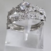 Anillo doble, estilo cintillo sinfín. Dos piezas en una de Plata rodinada