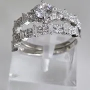 Anillo doble, estilo cintillo sinfín. Dos piezas en una de Plata rodinada
