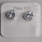 Aros pasantes de cubic corazón