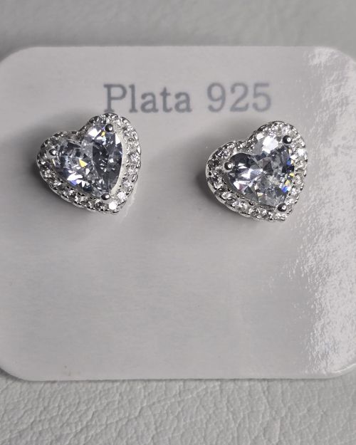 Aros pasantes de cubic corazón