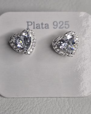 Aros pasantes de cubic corazón
