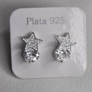 Aro plata de estrella con punto luz