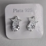 Aro plata de estrella con punto luz