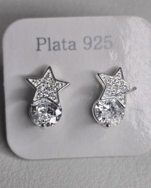 Aro plata de estrella con punto luz