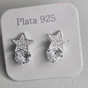 Aro plata de estrella con punto luz