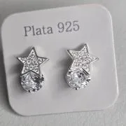 Aro plata de estrella con punto luz