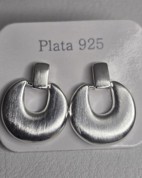 Zarcillos mate pasantes de Plata 925