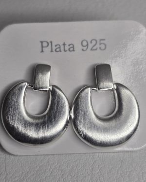 Zarcillos mate pasantes de Plata 925