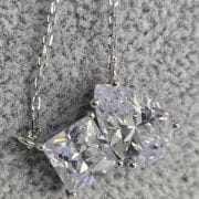 Conjunto Plata rodinada de gota cuadrado con regulador