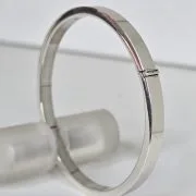 Esclava lisa de plata con traba de seguridad