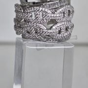 Anillo plata rodinada ancho con eslabones