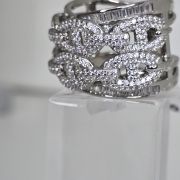 Anillo plata rodinada ancho con eslabones