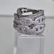 Anillo plata rodinada ancho con eslabones