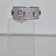Anillo ancho estilo cartier con pave y cubic Plata rodinada