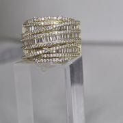 Anillo ancho importado con brillo, plata rodinada Baño gold