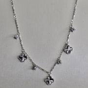 Gargantilla plata rodinada van cleef punto luz