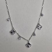 Gargantilla plata rodinada van cleef punto luz
