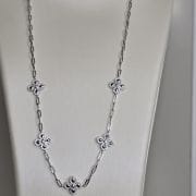 Gargantilla forcet con dije de flores pave y brillo Plata rodinada