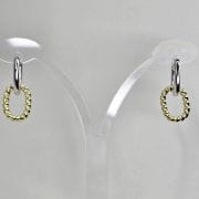 Argollas rectangulares con huggie combinadas rodinadas con gold