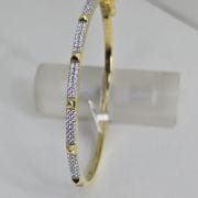 Esclava con X combinada plata y gold con piedras