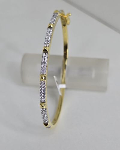 Esclava con X combinada plata y gold con piedras