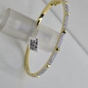 Esclava con X combinada plata y gold con piedras