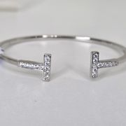 Esclava abierta con cubics de plata rodinada
