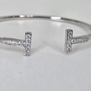 Esclava abierta con cubics de plata rodinada