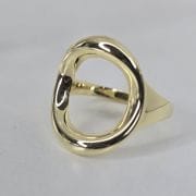 Anillo circular de plata con baño gold