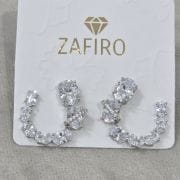 Zarcillos rodinados cubics fiesta medianos Espiral- Plata
