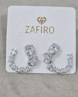 Zarcillos rodinados cubics fiesta medianos Espiral- Plata