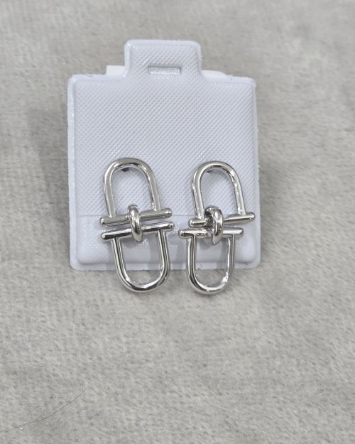 Aros pasantes plata rodinada eslabones