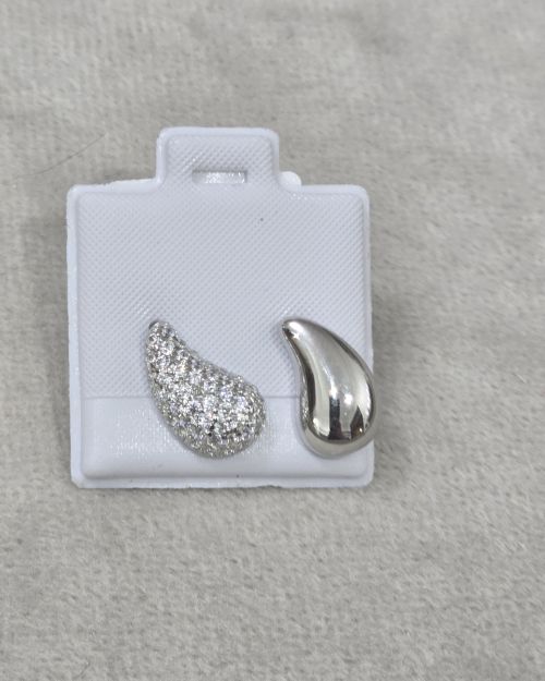 Aros gotas pasantes discontinuos plata rodinada