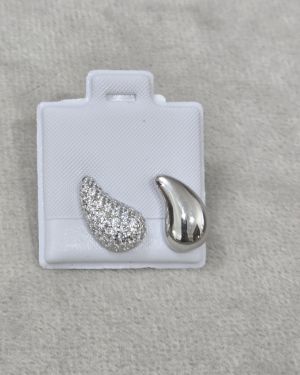 Aros gotas pasantes discontinuos plata rodinada
