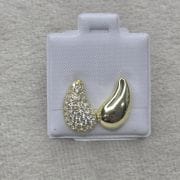 Aros gotas pasantes discontinuos plata rodinada CON BAÑO GOLD